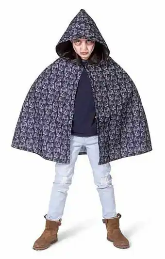 Cape Black-White Skull One Size
