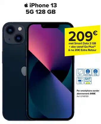 Carrefour iPhone 13 5G 128 GB aanbieding
