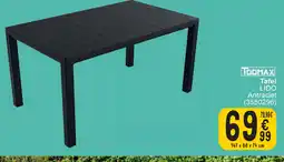 TOOMAX Tafel LIDO Antraciet 147 x 88 x 74cm