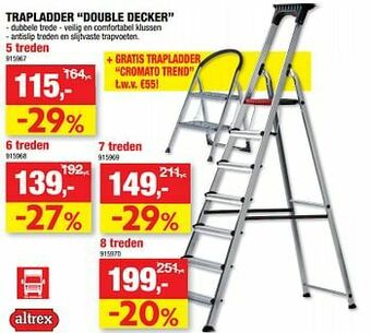 Hubo Trapladder double decker 5 treden aanbieding