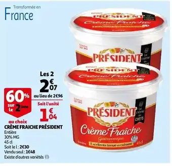 Auchan Creme Fraiche President aanbieding