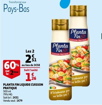 Auchan Planta Fin Liquide Cuisson Pratique aanbieding