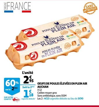 Auchan Oeufs De Poules Elevees En Plein Air Auchan aanbieding