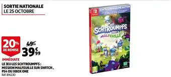 Auchan Immediate Le Jeu Les Schtroumpfs: Mission Malfeuille Sur Switch, PS4 ou XBOX one aanbieding