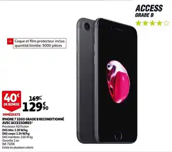 Auchan Immediate Iphone 7 32GO Grade B Reconditionne AVEC Accessoires aanbieding