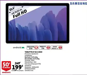 Auchan Samsung Tablette A7 10.4 32GO aanbieding