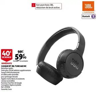 Auchan Immediate Casque BT JBL Tune 660 NC aanbieding