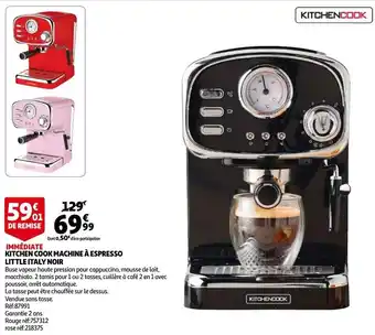 Auchan Immediate Kitchen Cook Machine A Espresso Little Italy Noir aanbieding
