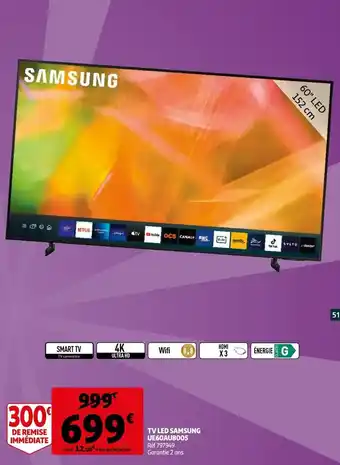 Auchan TV Led Samsung UE60AU8005 aanbieding