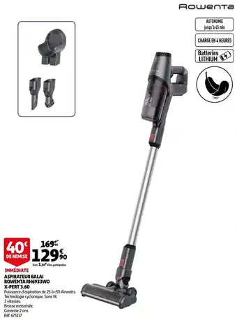 Auchan Immediate Aspirateur Balai Rowenta RH6933WO X-Pert 3.60 aanbieding