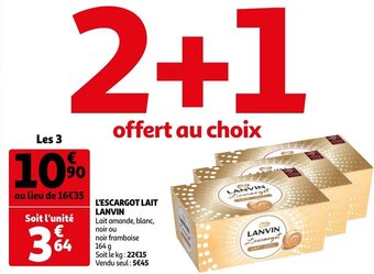 Auchan L'Escargot Lait Lanvin aanbieding