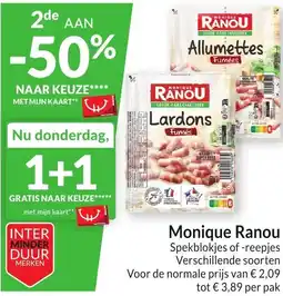 Intermarché Monique Ranou Spekblokjes of reepjes aanbieding