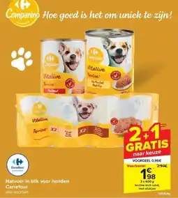 Carrefour Natvoer in blik voor honden Carrefour aanbieding