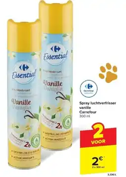 Carrefour Spray luchtverfrisser vanille Carrefour aanbieding