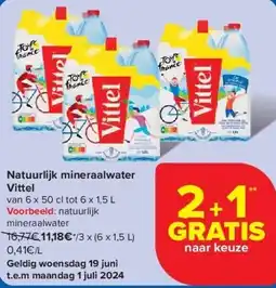Carrefour Natuurlijk mineraalwater Vittel aanbieding