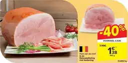 Carrefour Ham van de chef in de fi jnkostafdeling met bediening aanbieding