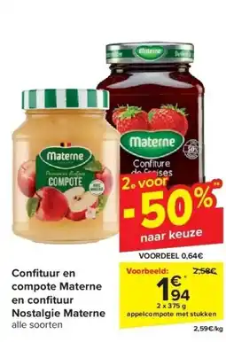Carrefour Confi tuur en compote Materne en confi tuur Nostalgie Materne aanbieding