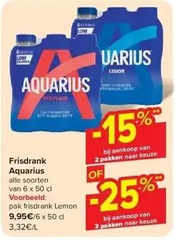 Carrefour Frisdrank Aquarius aanbieding