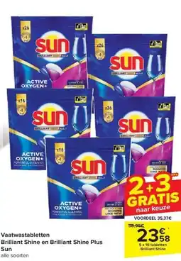 Carrefour Vaatwastabletten Brilliant Shine en Brilliant Shine Plus Sun aanbieding