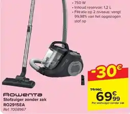 Carrefour Stofzuiger zonder zak RO2915EA aanbieding