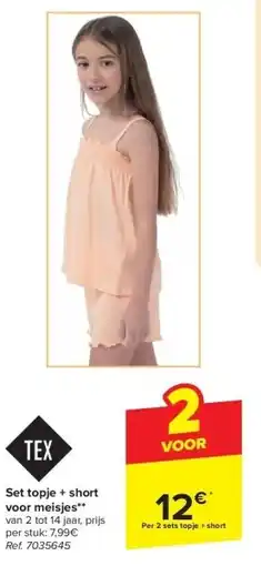 Carrefour Set topje + short voor meisjes aanbieding