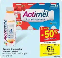 Carrefour Gamma drinkyoghurt Actimel Danone aanbieding