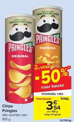 Carrefour Chips Pringles aanbieding