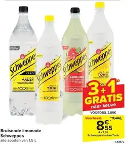 Carrefour Bruisende limonade Schweppes aanbieding