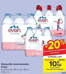 Carrefour Natuurlijk mineraalwater Evian aanbieding
