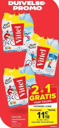 Carrefour Natuurlijk mineraalwater Vittel aanbieding