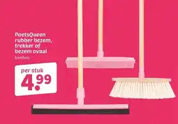 Wibra PoetsQueen rubber bezem, trekker of bezem ovaal aanbieding