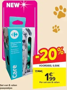 Set van 8 rollen poepzakjes
