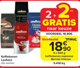 Carrefour Market LavAzza Koffiebonen 4 x 500g aanbieding