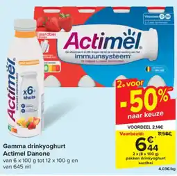 Carrefour Market Actimel Danone Gamma drinkyoghurt aanbieding
