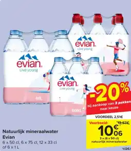 Carrefour Market Evian Natuurlijk mineraalwater aanbieding