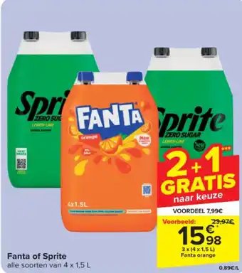 Carrefour Market Fanta of Sprite aanbieding