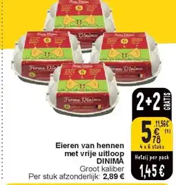 Cora Eieren van hennen met vrije uitloop DINIMA aanbieding