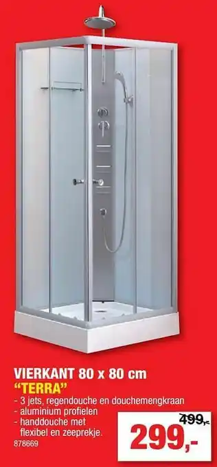Hubo Complete douchecabine vierkant terra aanbieding