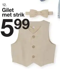 Zeeman Gilet met strik Maat 68-86 aanbieding