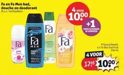 Kruidvat Fa en Fa Men bad, douche en deodorant aanbieding