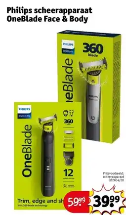 Kruidvat Philips scheerapparaat OneBlade Face & Body aanbieding