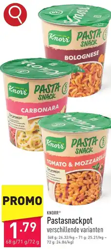 ALDI KNORR Pastasnackpot aanbieding