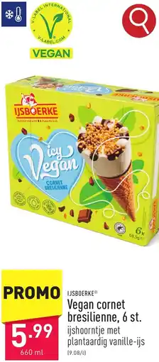 ALDI IJSBOERKE Vegan cornet bresilienne, 6 st. aanbieding