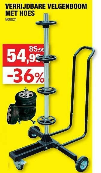 Hubo Verrijdbare velgenboom met hoes aanbieding