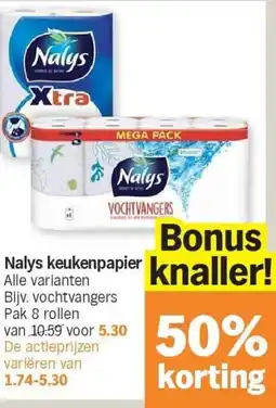 Albert Heijn Nalys keukenpapier aanbieding