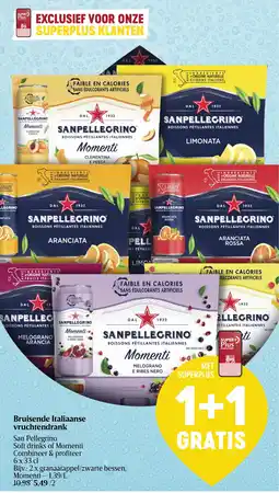 San Pellegrino Soft drinks of Momenti Bruisende Italiaanse vruchtendrank 6 x 33cL