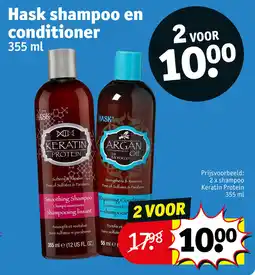 Kruidvat Hask Shampoo en Conditioner 355mL aanbieding