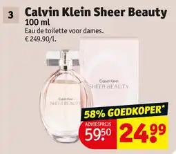 Kruidvat Calvin Klein Sheer Beauty 100mL aanbieding