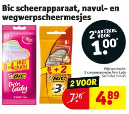 Kruidvat Bic Scheerapparaat, navul en wegwerpscheermesjes aanbieding