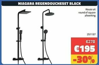 Niagara regendoucheset black